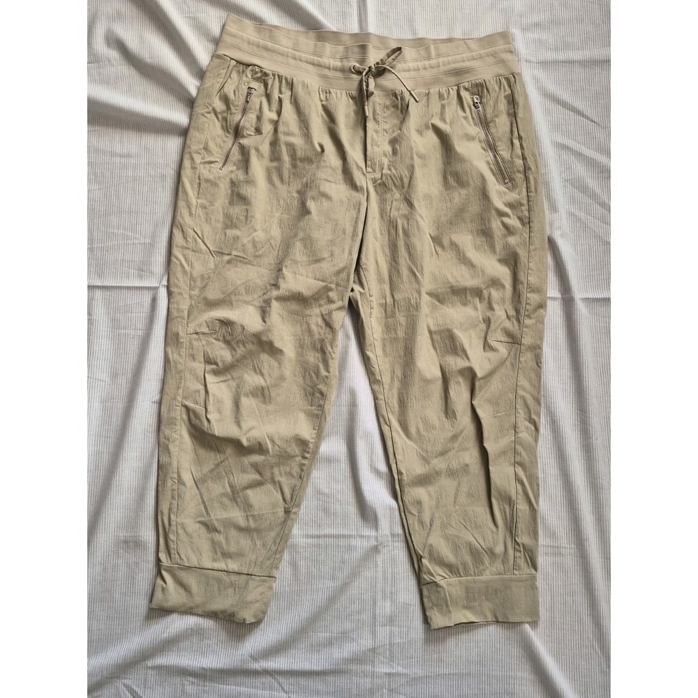Athleta Trekkie North Jogger Pants Khaki Tan Size 18 Outdoorcore Hiking Travel